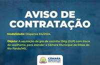 Aviso de contratação - Aquisição de gás de cozinha 13Kg (GLP) com troca de vasilhame