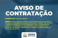 Aviso de contratação - Empresa especializada na instalação de drywall