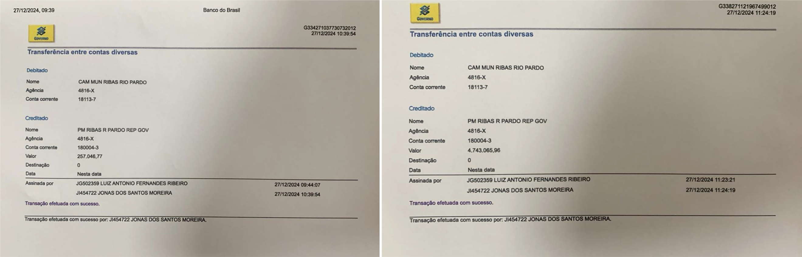 Câmara Municipal realiza devolução do duodécimo à Prefeitura