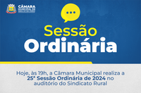 Câmara realiza hoje a 25ª Sessão Ordinária